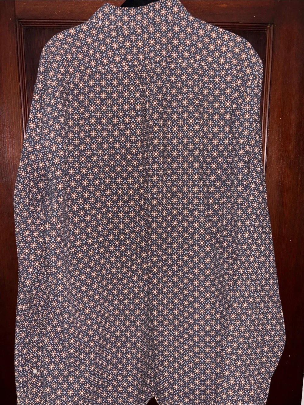 J.Crew Classic Fit Floral Button-Down Shirt in Navy and Peach
